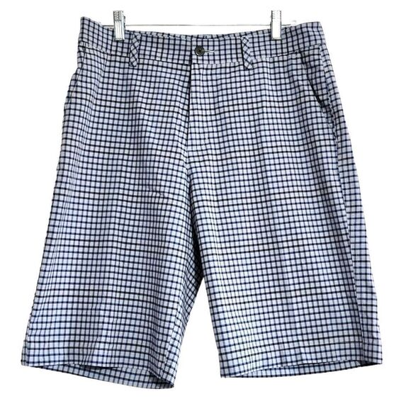 Adidas blue plaid shorts - Picture 1 of 4